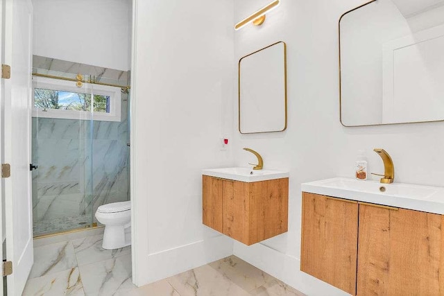 1598 Athens Ave, Atlanta, GA 30310 - full bath with marble finish floor, a sink, and a marble finish shower