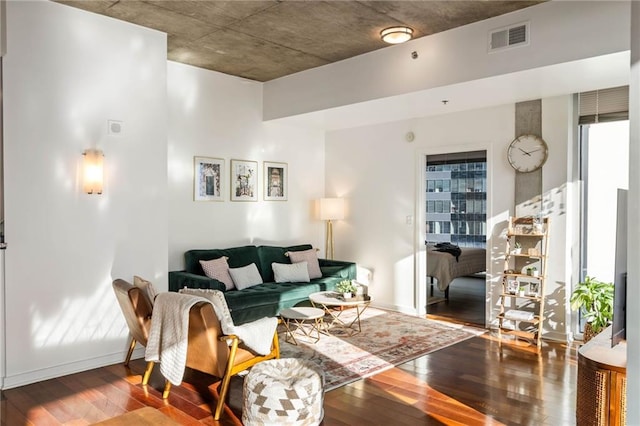 living room featuring hardwood / wood-style floors