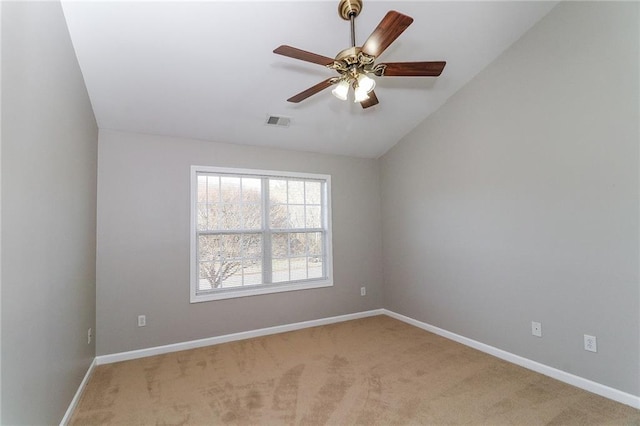 122 Melrose Creek Dr, Stockbridge, GA 30281 - unfurnished room featuring light carpet, baseboards, ceiling fan, and lofted ceiling