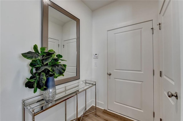 doorway featuring light hardwood / wood-style flooring