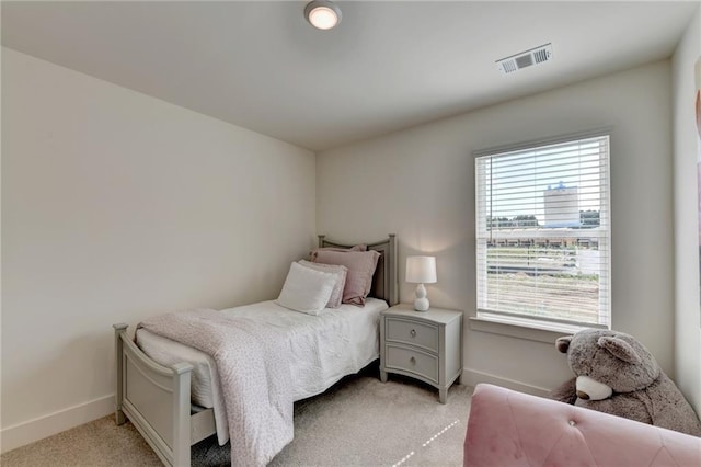 carpeted bedroom with multiple windows