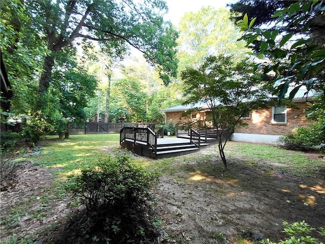 2225 Harold Ln SE, Smyrna, GA 30080 - view of yard featuring a wooden deck