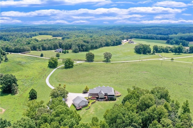 aerial view with a rural view