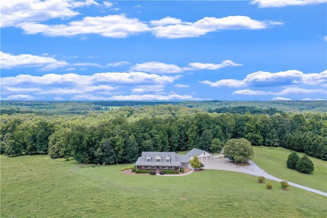 bird's eye view with a rural view