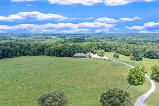 bird's eye view with a rural view