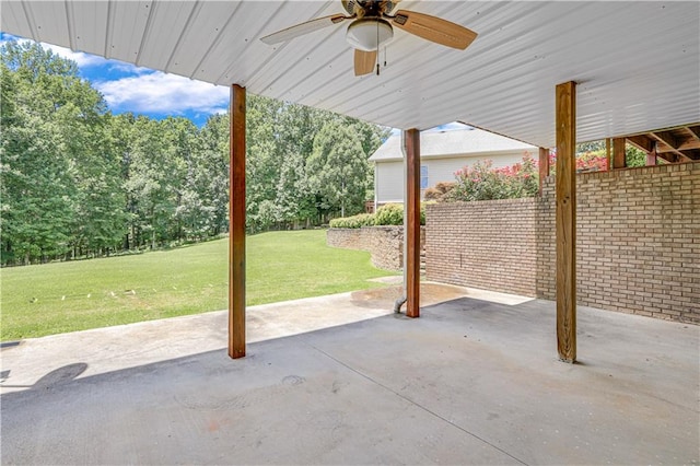 view of patio / terrace with ceiling fan