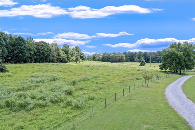 exterior space featuring a rural view