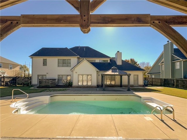 view of pool featuring a gazebo and a patio