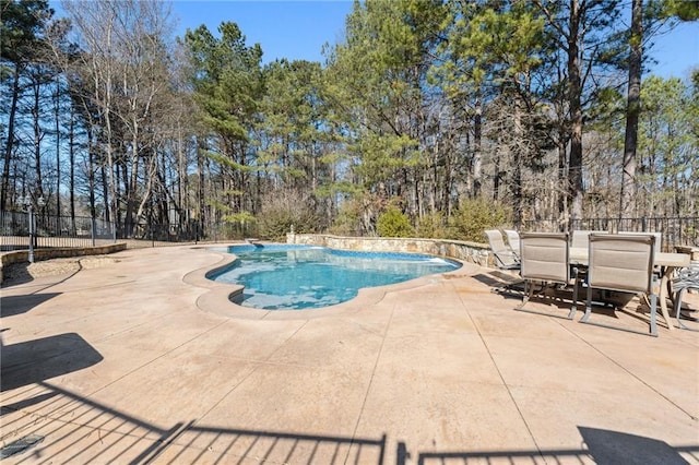 view of swimming pool featuring a patio