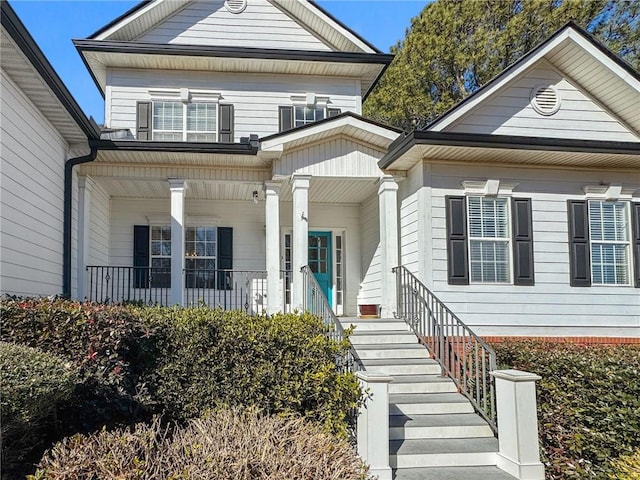 view of front of property with a porch