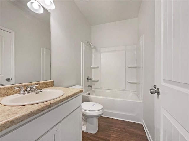36 Crescent, Dallas, GA 30157 - bathroom with vanity, wood finished floors, and shower / tub combination