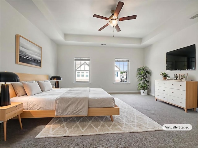 36 Crescent, Dallas, GA 30157 - bedroom with a raised ceiling, carpet flooring, and ceiling fan