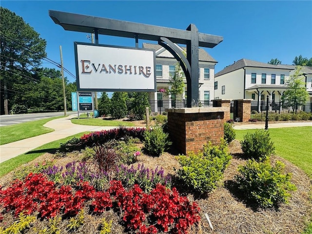 view of community sign