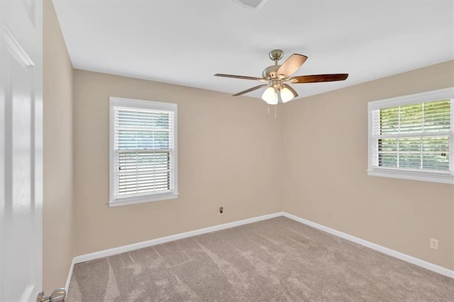 10 Shadow Ln, Cartersville, GA 30120 - carpeted spare room featuring plenty of natural light, a ceiling fan, and baseboards