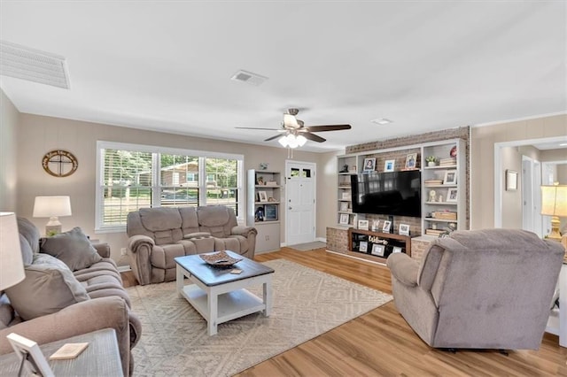 10 Shadow Ln, Cartersville, GA 30120 - living room with ceiling fan and light wood-style floors