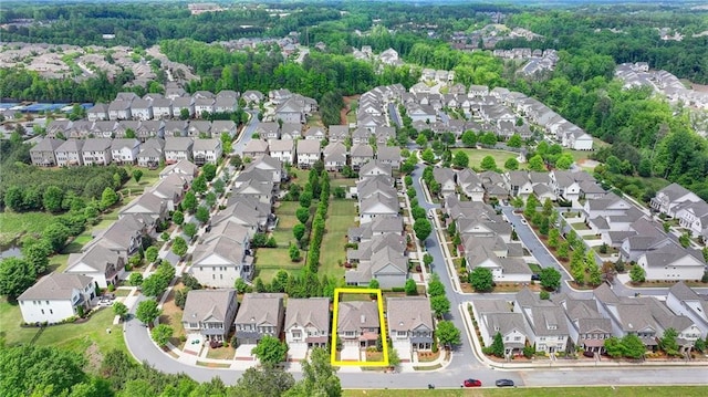 aerial view with a residential view