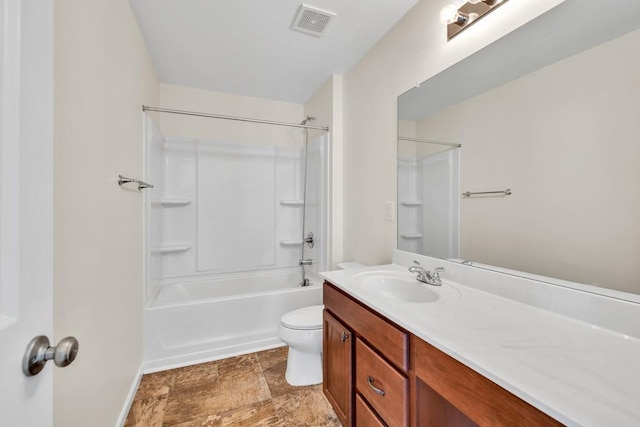 1530 Avalon Creek Rd, Sugar Hill, GA 30518 - bathroom with vanity, toilet,  shower combination, and baseboards