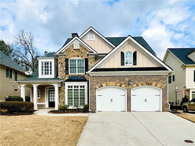 craftsman-style home with a garage