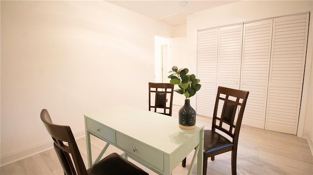 dining area featuring light hardwood / wood-style floors