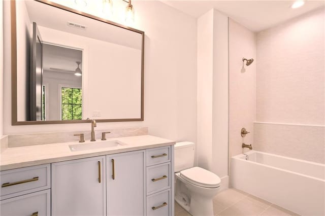 4785 Merlendale Ct, Atlanta, GA 30327 - bathroom with vanity, tile patterned flooring, toilet, and shower / washtub combination