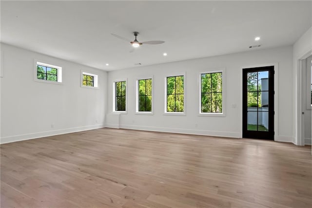 4785 Merlendale Ct, Atlanta, GA 30327 - unfurnished room with light wood finished floors, recessed lighting, ceiling fan, and baseboards