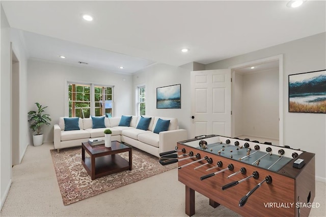 4679 Glenshire Pl, Dunwoody, GA 30338 - rec room featuring carpet, recessed lighting, and baseboards