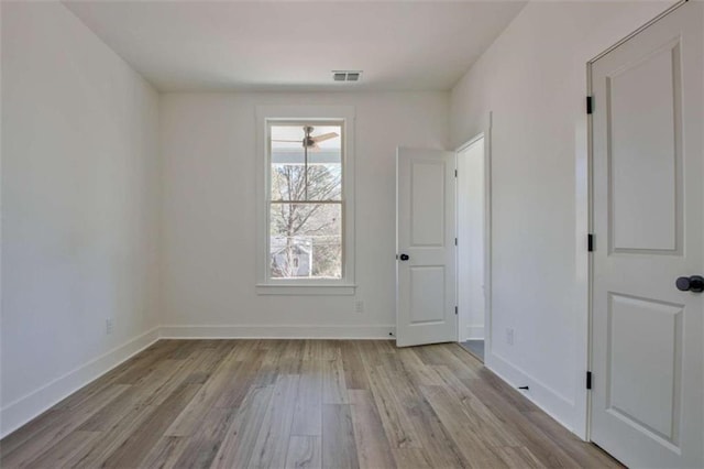 empty room featuring light wood-type flooring