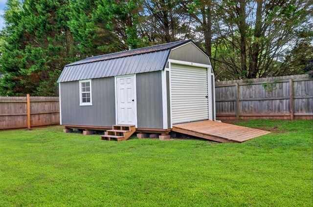 563 Bailey Dr, Jefferson, GA 30549 - view of shed featuring a fenced backyard and entry steps