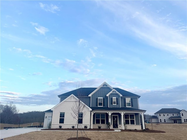 view of front of property featuring a porch and board and batten siding