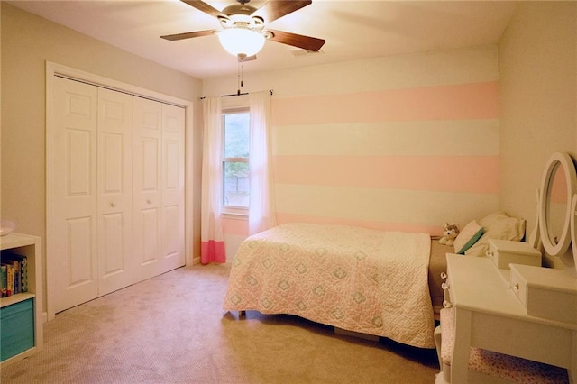 4130 Providnce Sq, Alpharetta, GA 30009 - bedroom featuring a closet, carpet floors, and ceiling fan