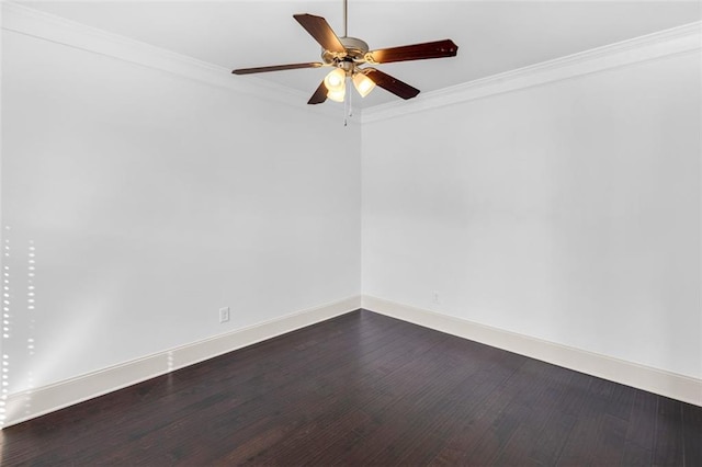908 Rainsong Ct, Braselton, GA 30517 - unfurnished room featuring ornamental molding, dark wood finished floors, and ceiling fan