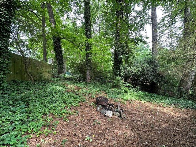 view of yard with fence