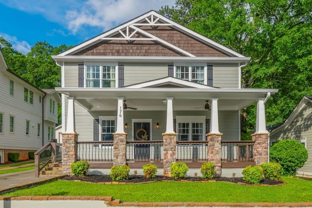 176 Olympic Pl, Decatur, GA 30030 - view of front of house with covered porch and a ceiling fan