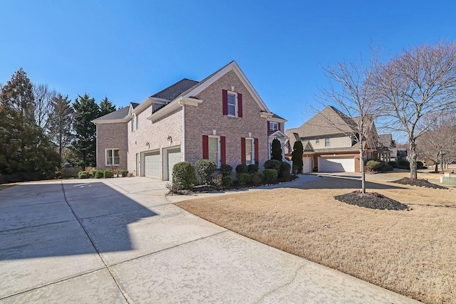 exterior space with a garage