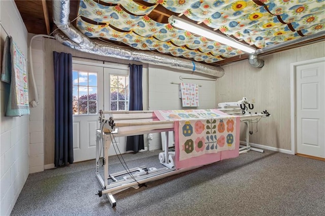 interior space featuring carpet floors