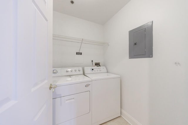 50 Biscayne Dr Unit 2106, Atlanta, GA 30309 - laundry area featuring electric panel, independent washer and dryer, and baseboards