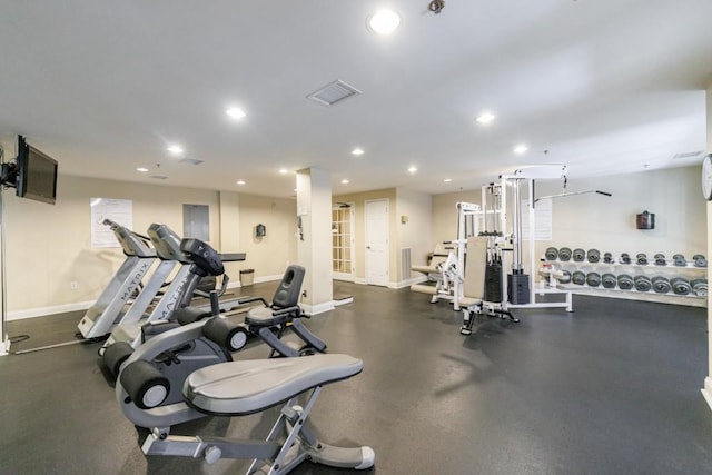 50 Biscayne Dr Unit 2106, Atlanta, GA 30309 - exercise room with baseboards and recessed lighting