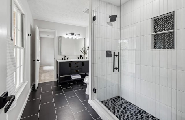 6124 Kings Mountain Ct, Stone Mountain, GA 30087 - full bath featuring toilet, vanity, visible vents, and a shower stall