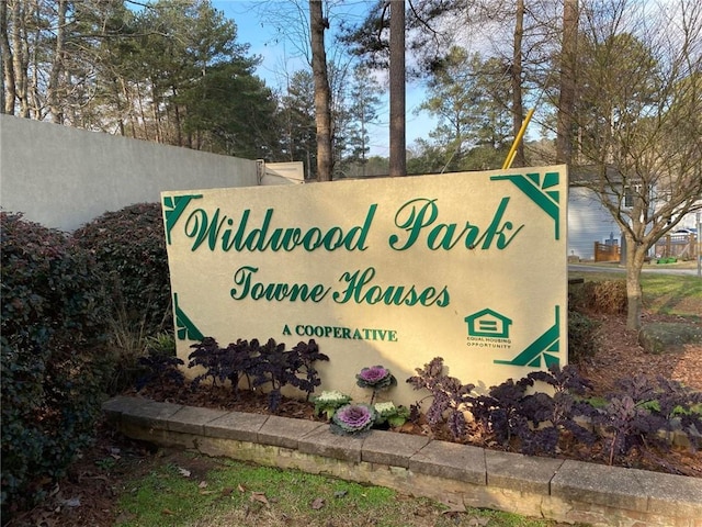 view of community sign