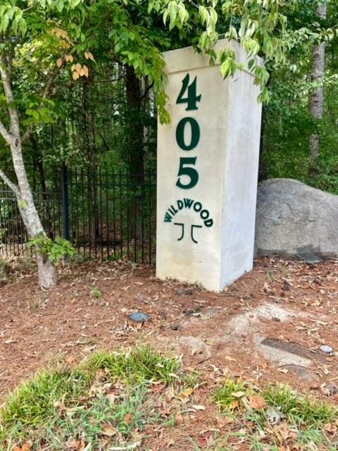 view of community sign