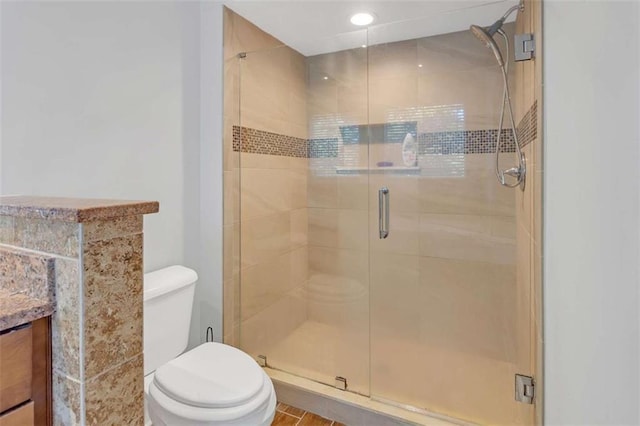 200 Renaissance Pkwy NE Unit 304, Atlanta, GA 30308 - full bathroom with toilet, a stall shower, and vanity