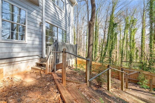 wooden terrace with fence