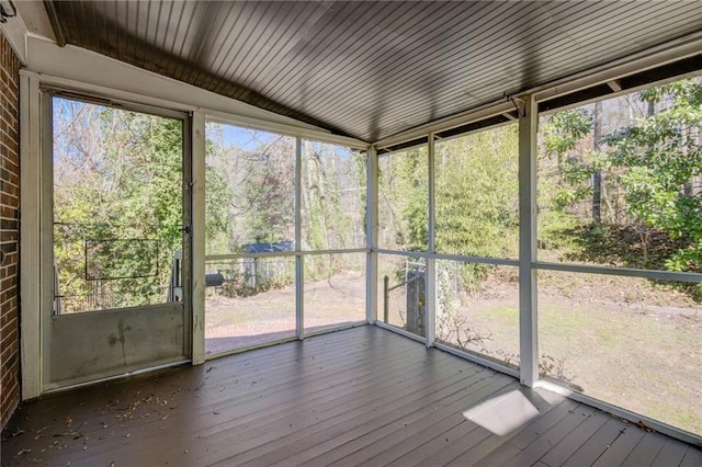 unfurnished sunroom featuring plenty of natural light
