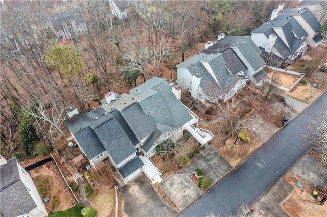 drone / aerial view with a residential view