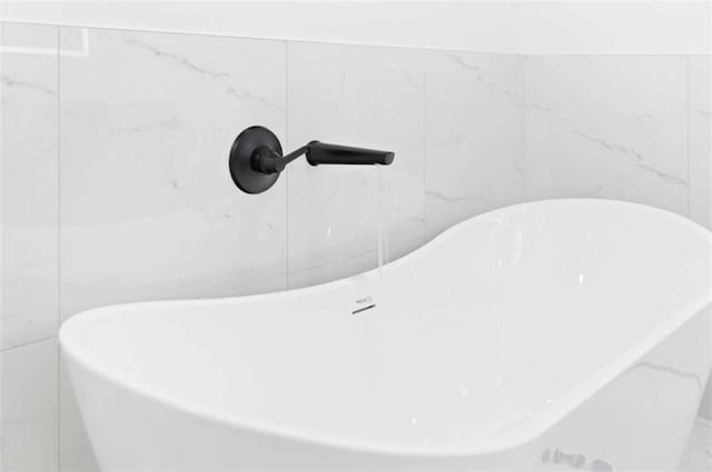 interior details featuring a freestanding bath