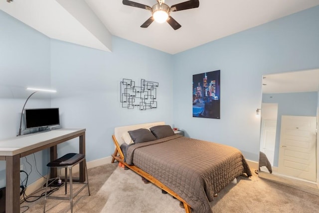 1080 Peachtree St NE Unit 608, Atlanta, GA 30309 - carpeted bedroom with baseboards and a ceiling fan