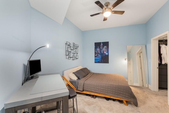 1080 Peachtree St NE Unit 608, Atlanta, GA 30309 - bedroom featuring light colored carpet, ceiling fan, baseboards, and a closet