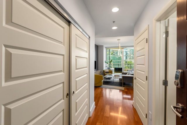 1080 Peachtree St NE Unit 608, Atlanta, GA 30309 - hall with wood finished floors and recessed lighting