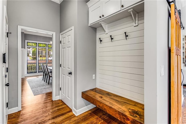 51 River Overlook Ct, Dawsonville, GA 30534 - mudroom with dark wood-style flooring and baseboards