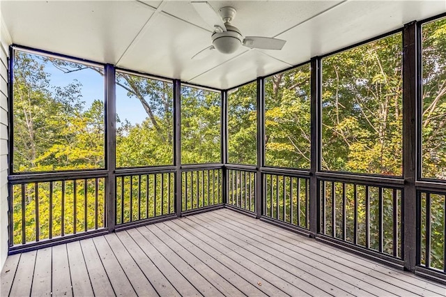 51 River Overlook Ct, Dawsonville, GA 30534 - unfurnished sunroom with ceiling fan